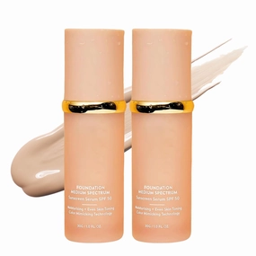 4 in 1 foundation Liquid- Hydrating Medium full coverage concealer with, foundation 4 in 1 - light spectrum SPF 50  (2PCS)