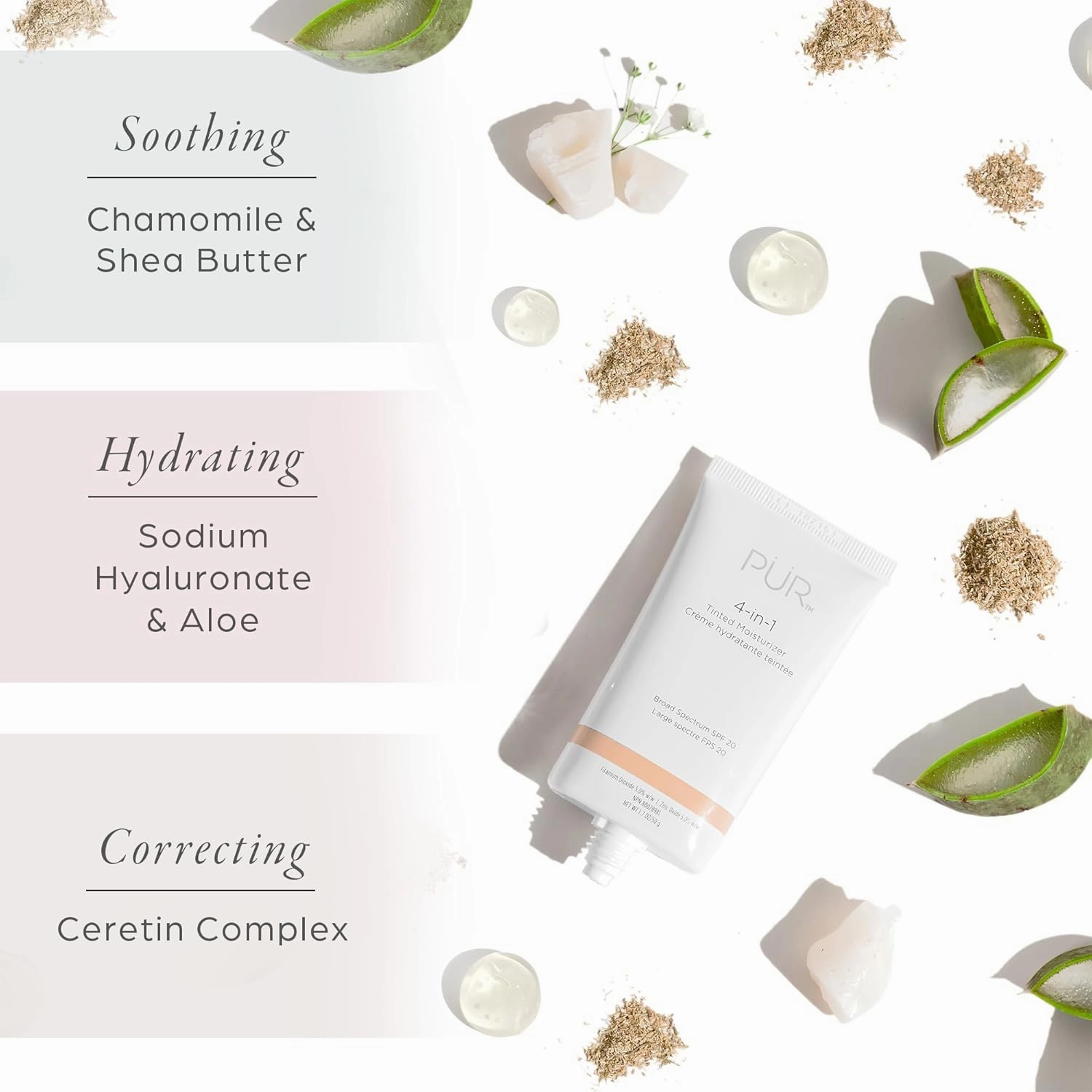 4-in-1 Tinted Moisturizer With SPF 20 - Hydrating Face Moisturizer, Primer, & Foundation With Shea Butter, Aloe Vera & Vitamin B3 - Vegan Friendly - Free of Paraben, Gluten & BPA