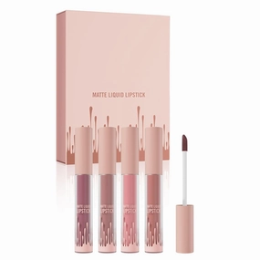 4 Pcs Matte Liquid Lipstick Set Lasting Lip Gloss Moisturizing Lip Tints Beautiful Lip Makeup Supplies