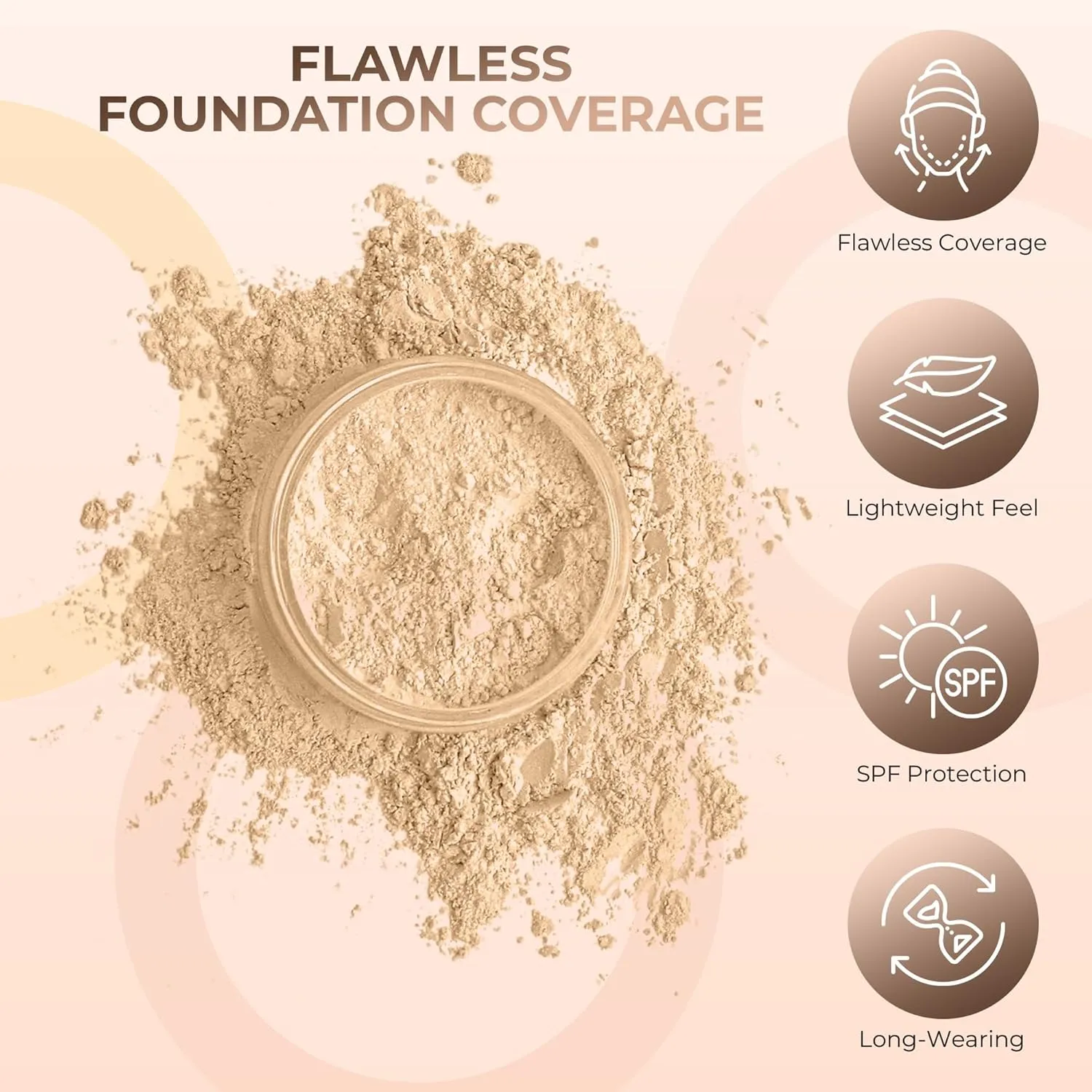 4pc Full Size Kit (Fair 2) Mineral Makeup Matte Translucent Loose Foundation   Kabuki Brush   Concealer   Finishing Setting Powder   Bare Face Full Coverage SPF 30 All Skin Types Waterproof