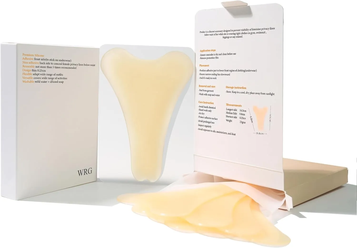 5 Pack Skin Seamless Silicone Modesty Panty Inserts, Anti-Outline Underwear Guards, Concealer Covers, Protective Pads