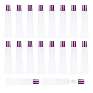 50Pcs 15ml Lip Gloss Squeeze Tubes, Pink Purple Lip Gloss Containers Empty, Refillable Soft Clear Tubes for DIY Lipgloss Balm Cosmetic (Pink Purple)