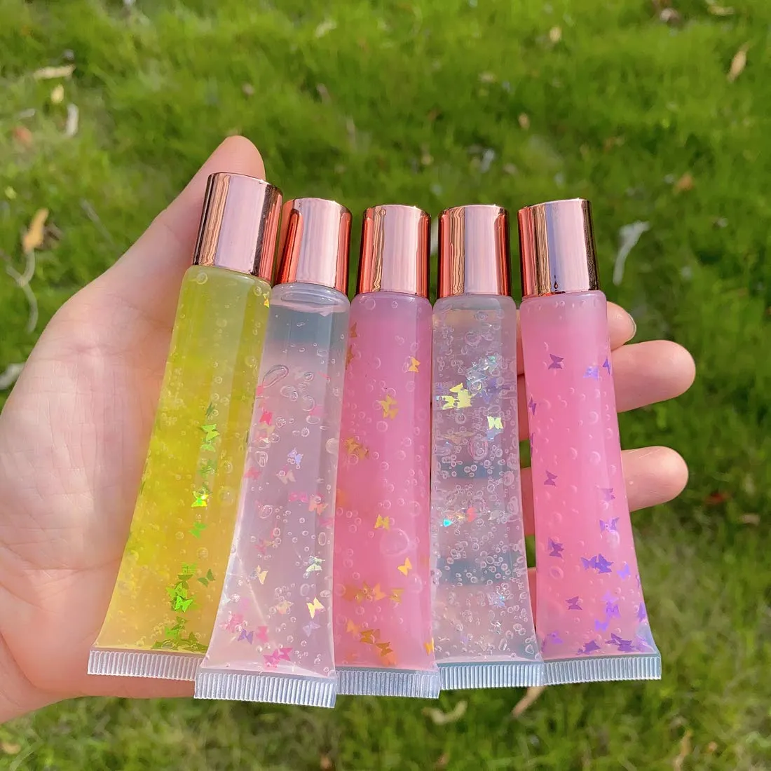 50Pcs 15ml Lip Gloss Squeeze Tubes, Rose Gold Lip Gloss Containers Empty, Refillable Soft Clear Tubes for DIY Lipgloss Balm Cosmetic (Rose Gold)