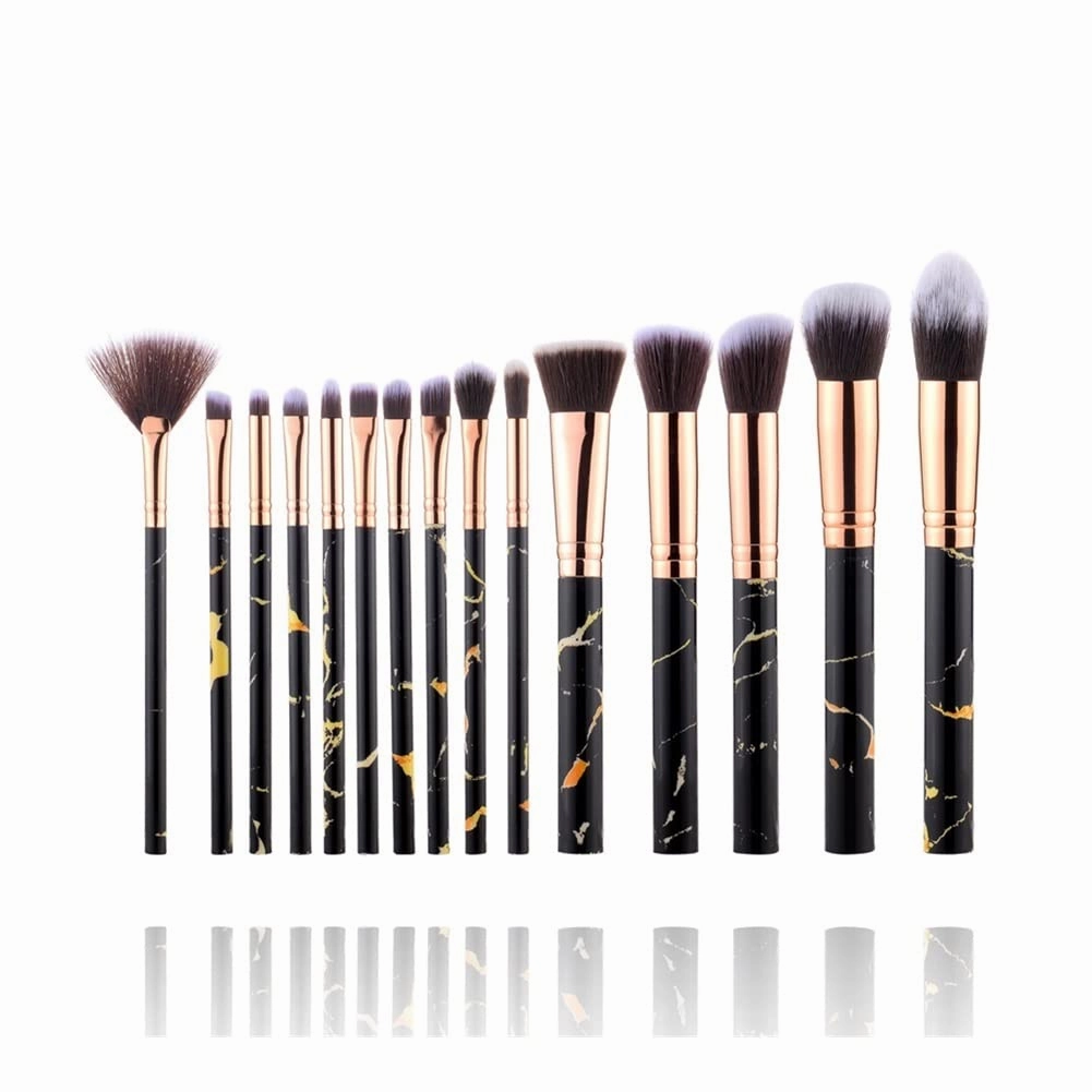 5/7/15/20 Pieces Of Makeup Brush Tool Set Makeup Powder Eye Shadow Foundation Blush Mixed Beauty Makeup Brush (Color : Black 15pcs)