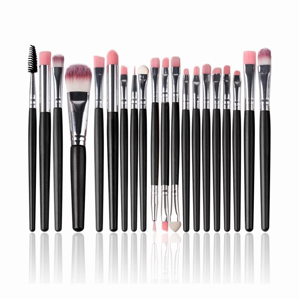 5/7/15/20 Pieces Of Makeup Brush Tool Set Makeup Powder Eye Shadow Foundation Blush Mixed Beauty Makeup Brush (Color : Black 20pcs)
