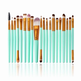 5/7/15/20 Pieces Of Makeup Brush Tool Set Makeup Powder Eye Shadow Foundation Blush Mixed Beauty Makeup Brush (Color : Green 20pcs)