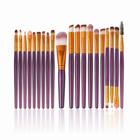 5/7/15/20 Pieces Of Makeup Brush Tool Set Makeup Powder Eye Shadow Foundation Blush Mixed Beauty Makeup Brush (Color : Purple 20pcs)