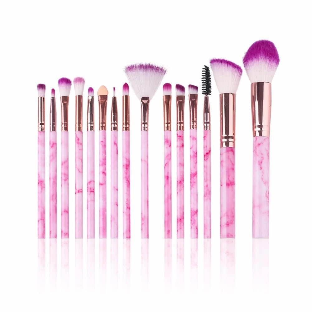 5/7/15/20 Pieces Of Makeup Brush Tool Set Makeup Powder Eye Shadow Foundation Blush Mixed Beauty Makeup Brush (Color : Rose 15pcs)