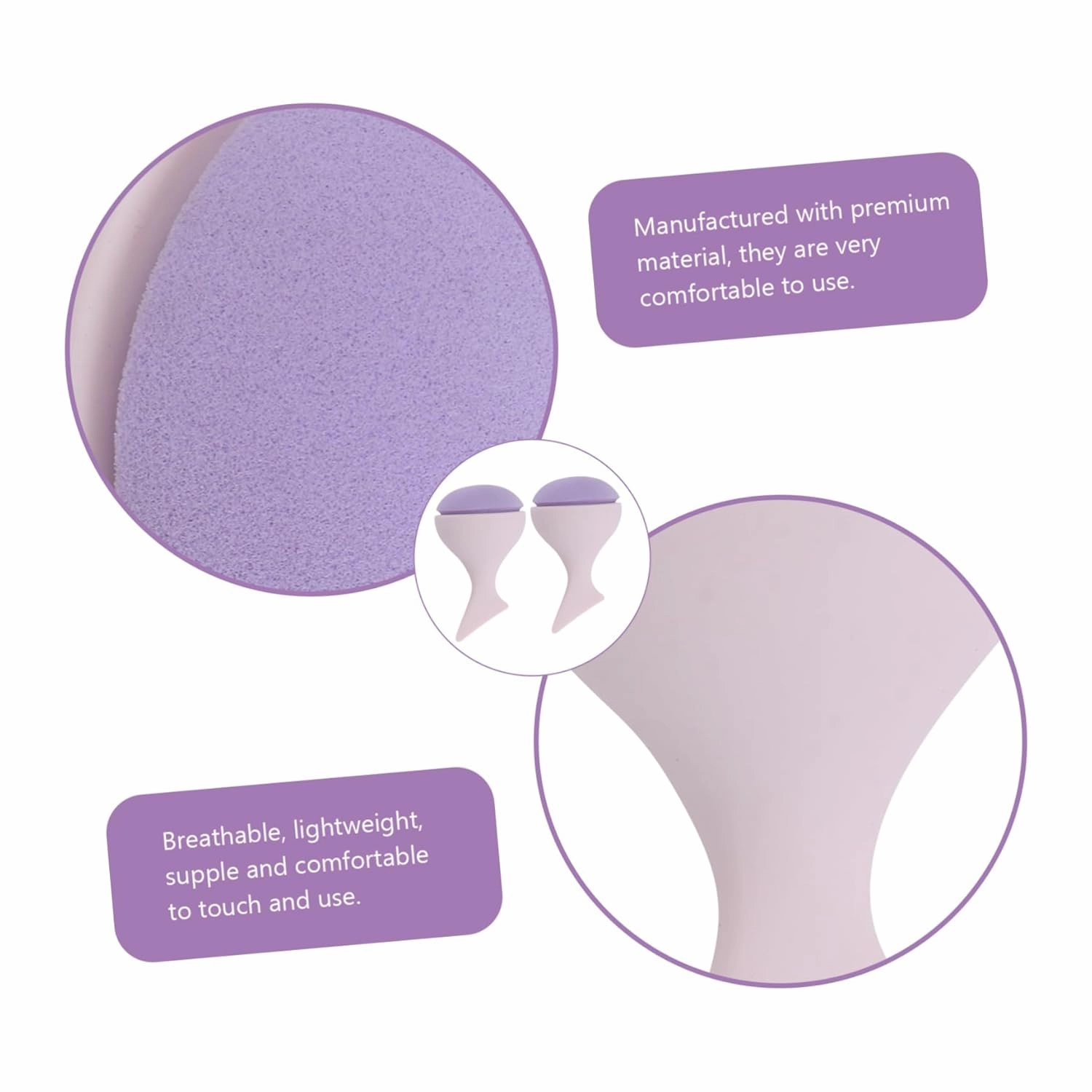 5sets Comfortable Makeup Tools Mermaid Design Beauty Sponges Dry Wet Powder for Face 2pcs*5