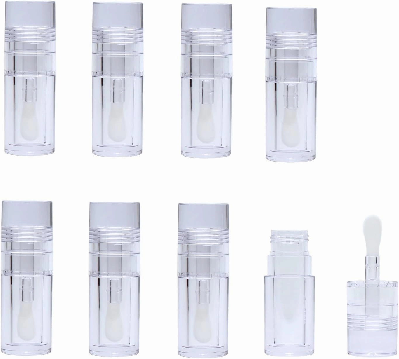 8 Pieces Lip Gloss Tubes with Wand Empty, 5.5ml Refillable Lip Gloss Bottles Mini Lip Balm Bottles Transparent Lip Gloss Containers with Rubber Stoppers for DIY Lipgloss (Transparent)