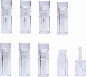 8 Pieces Lip Gloss Tubes with Wand Empty, 5.5ml Refillable Lip Gloss Bottles Mini Lip Balm Bottles Transparent Lip Gloss Containers with Rubber Stoppers for DIY Lipgloss (Transparent)