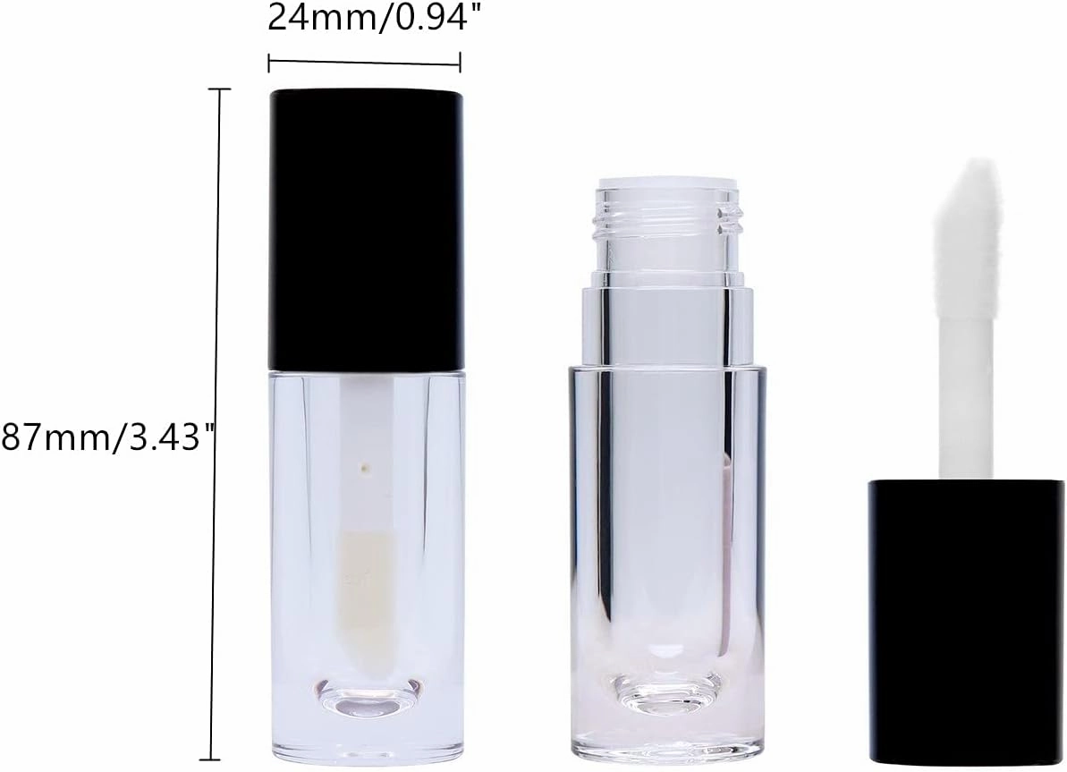 8 Pieces Lip Gloss Tubes with Wand Empty, 6.5ml Refillable Lip Gloss Bottles Mini Lip Balm Bottles Transparent Lip Gloss Containers with Rubber Stoppers for DIY Lipgloss