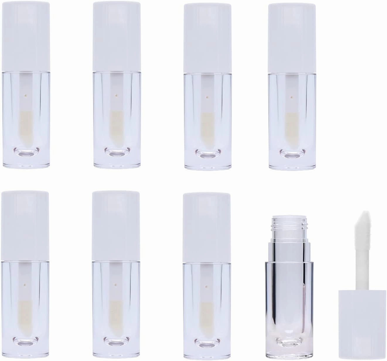 8 Pieces Lip Gloss Tubes with Wand Empty, 6.5ml Refillable Lip Gloss Bottles Mini Lip Balm Bottles Transparent Lip Gloss Containers with Rubber Stoppers for DIY Lipgloss