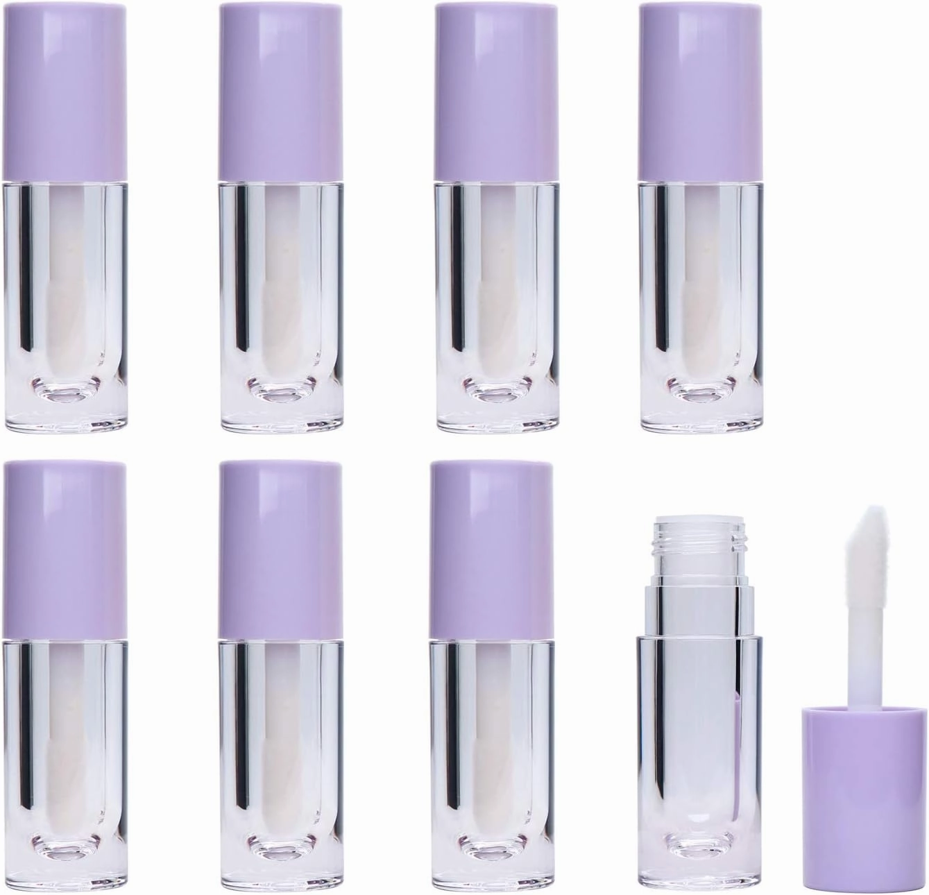 8 Pieces Lip Gloss Tubes with Wand Empty, 6.5ml Refillable Lip Gloss Bottles Mini Lip Balm Bottles Transparent Lip Gloss Containers with Rubber Stoppers for DIY Lipgloss