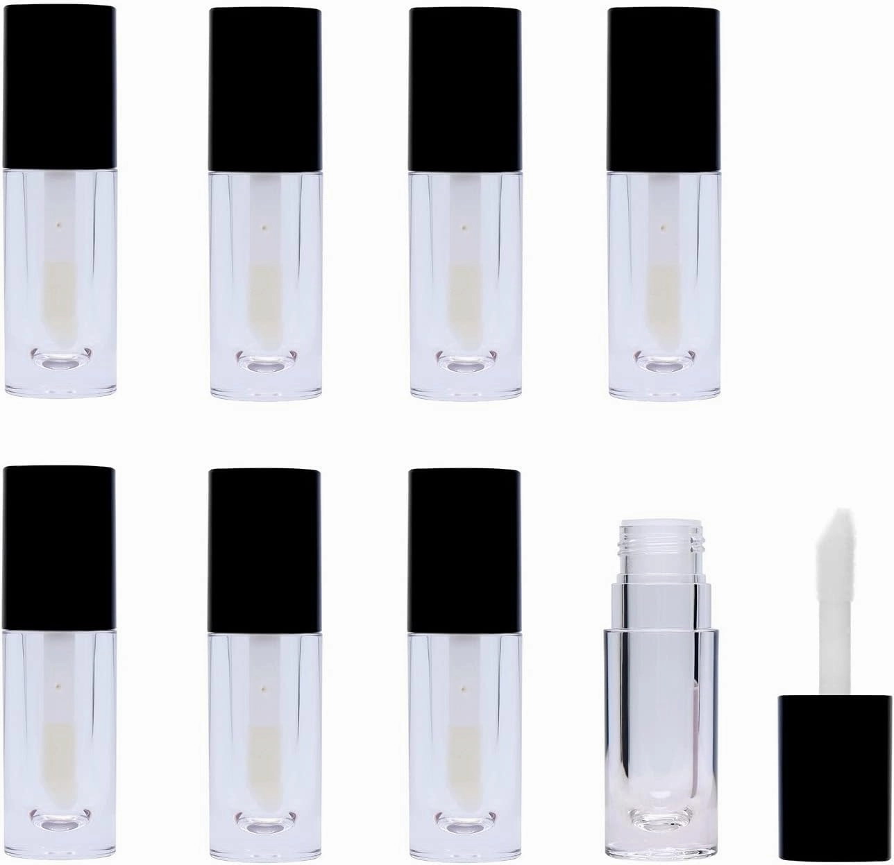 8 Pieces Lip Gloss Tubes with Wand Empty, 6.5ml Refillable Lip Gloss Bottles Mini Lip Balm Bottles Transparent Lip Gloss Containers with Rubber Stoppers for DIY Lipgloss