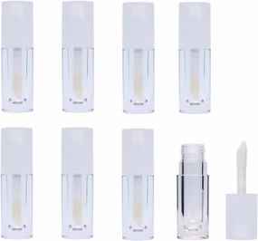 8 Pieces Lip Gloss Tubes with Wand Empty, 6.5ml Refillable Lip Gloss Bottles Mini Lip Balm Bottles Transparent Lip Gloss Containers with Rubber Stoppers for DIY Lipgloss
