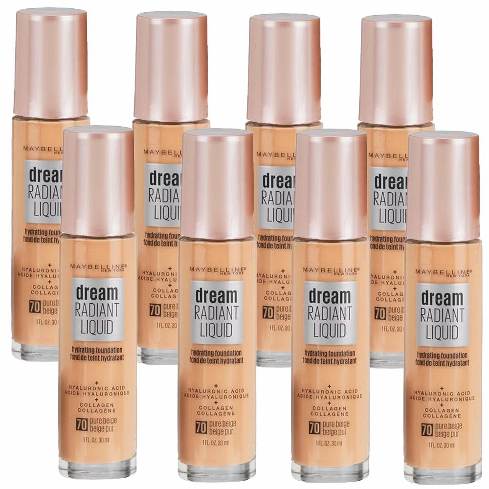 8x Maybelline Dream Radiant Liquid Hydrating Foundation - 70 Pure Beige