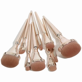 9 pcs golden oval makeup brush set foundation blush concealer brush seamless makeup brush eyeshadow brush makeup set(One Color)