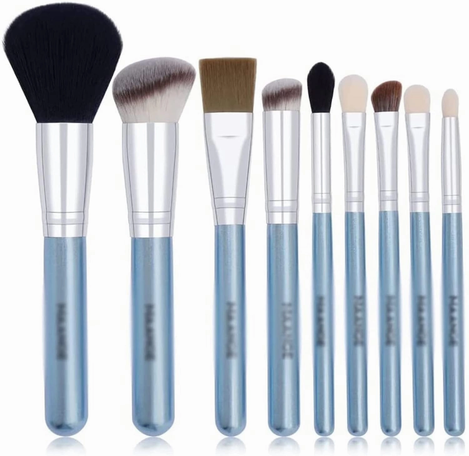 9pcs Basic Makeup Brushes Set Foundation Powder Blending Face Blush Eyeshadow Make Up Tools Sky Blue Soft Fiber Brushes(9pcs,Sky Blue)