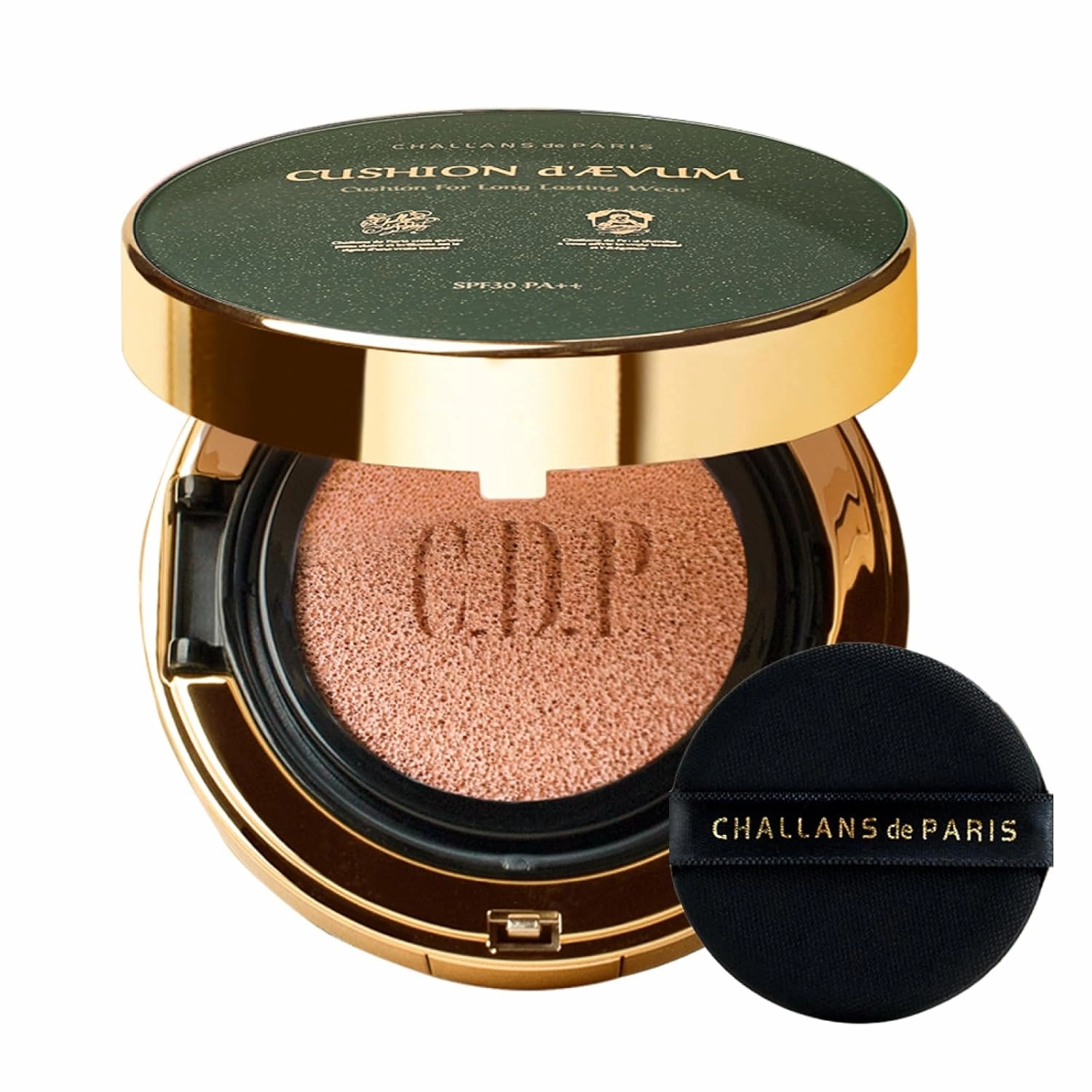 [CHALLANS de PARIS] Cushion de Ævum Cream Foundation – Full Coverage, Smooth and Calm Finish, Long-Lasting Wear, Matte, 21 Bright Ivory, 0.53 oz