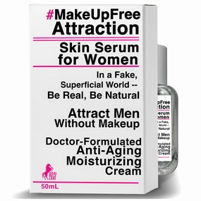 #MakeUpFree Attraction Serum for Women, 50mL, Embrace Healthy Clear Skin and a Radiant Complexion, Attract Men Without Makeup, Be Confident. Be Real. Be Natural