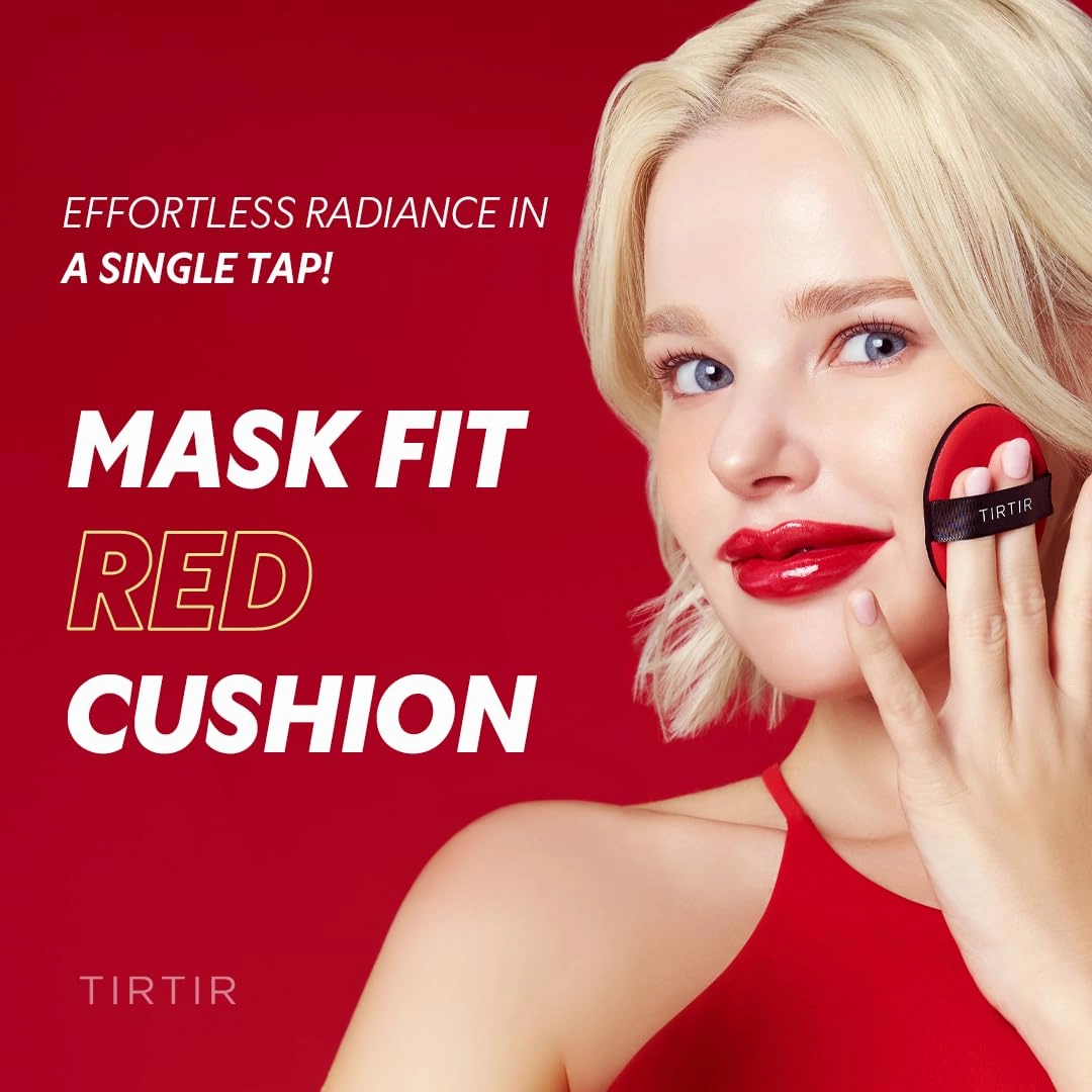 [*Mini Size*] TIRTIR Mask Fit Red Cushion Foundation | Full coverage, Weightless, Skin fit, Satin Glow Finish, Korean Makeup, beauty, Tattoo cover up, Buildable (#31N French Beige, 0.15 Fl Oz)