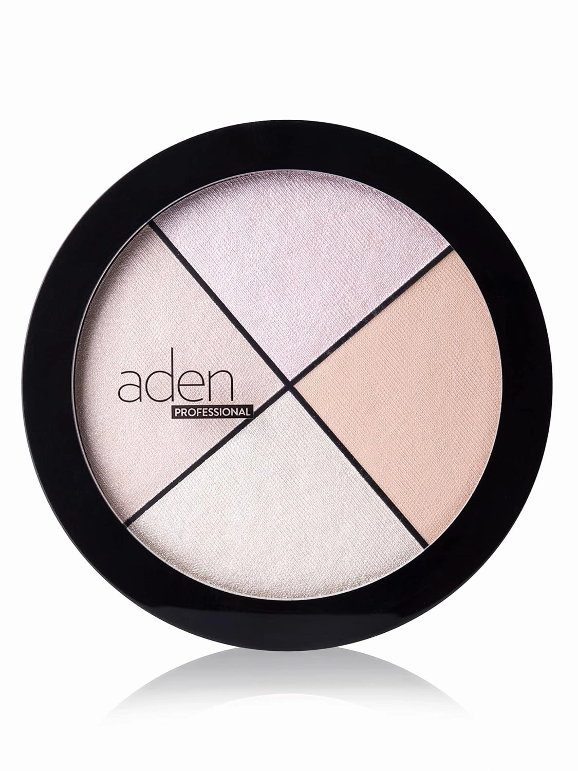 Aden 4 highlighter palette makeup – 22gr – Natural & Durable Quality– Light Coverage & Inner Glow – MADE IN ITALY (Highlighter Palette)