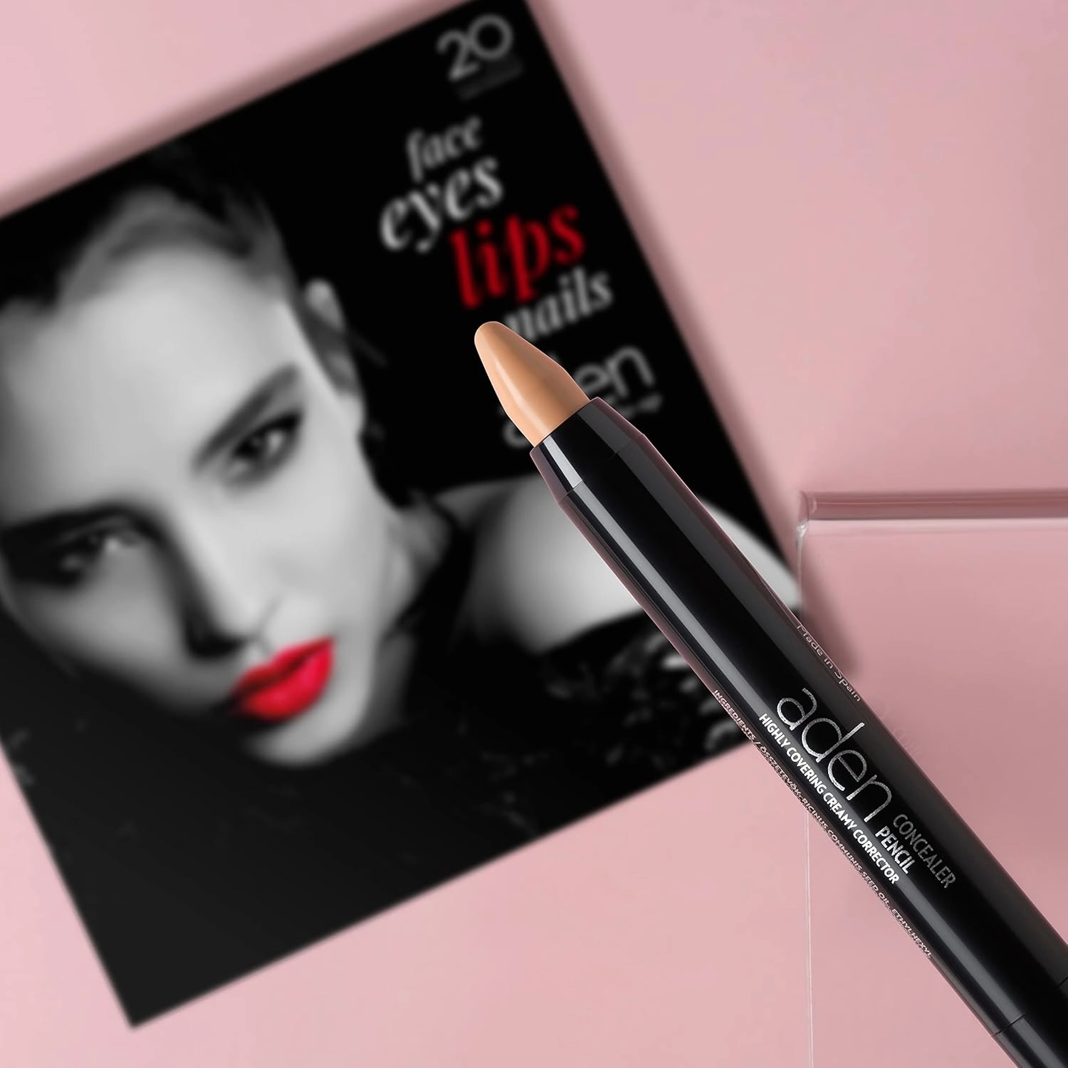 aden - Automatic Concealer Pencil -Smudge Proof, Long-Lasting & Highly Covering Creamy Corrector With Easy Application - Made in Spain (03 Almond)