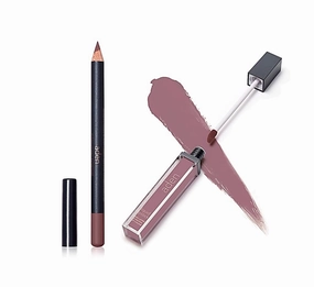 aden Matte Liquid Lipstick & Lip liner Pencil Set - 7ML - Highly Pigmented – Quick Drying - Long Duration with Hydration - Made in Italy (05 Shell)