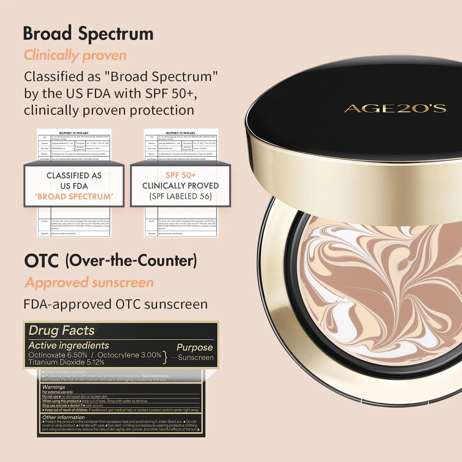 AGE20'S Signature Essence Pact SPF 50  | Pack of 2 | 21 Light Beige | Cream Foundation, Dewy Finish, Natural Coverage | Korean Cushion Foundation