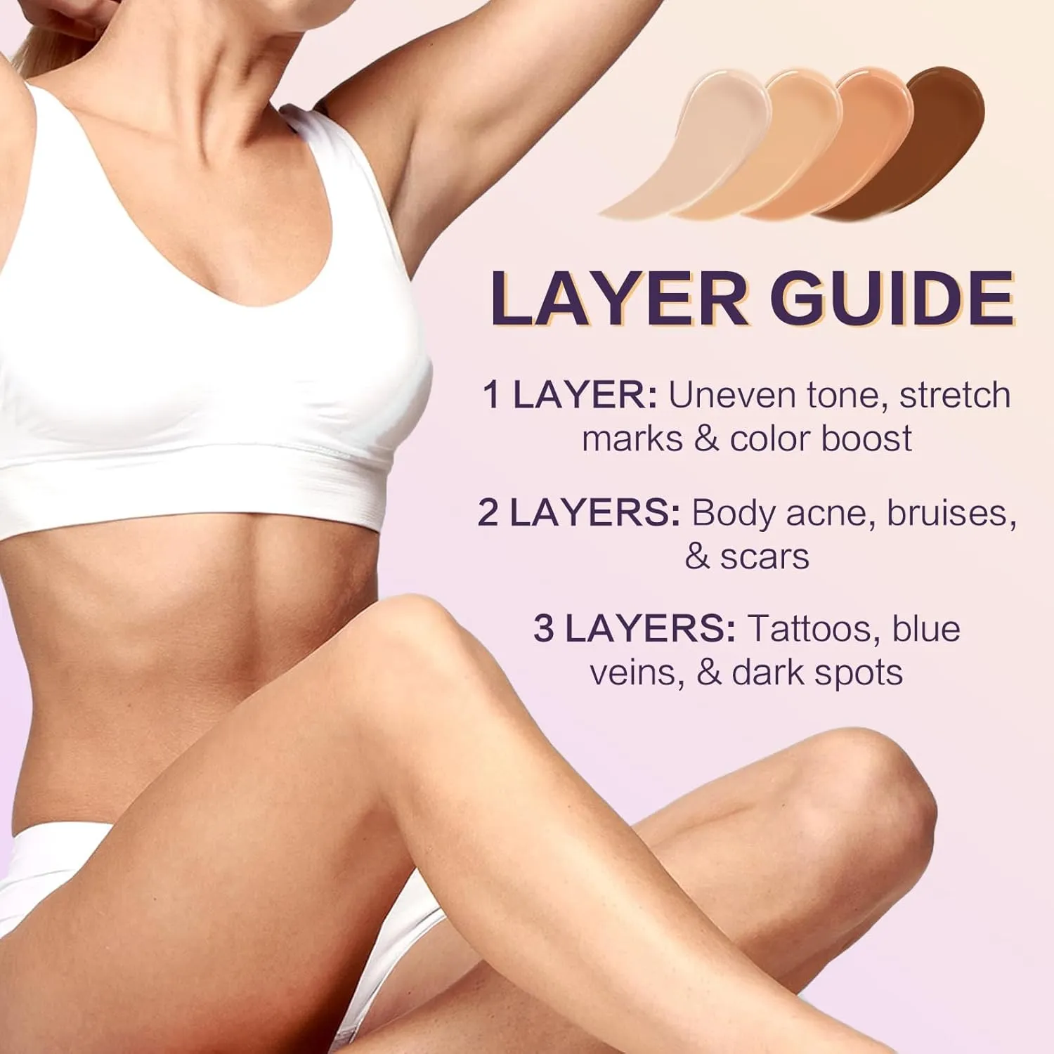 All-Over Complexion Perfector with 1 Extra Large Body Makeup Brush,Concealer Cream Hydrating Full Coverage Concealer - Tattoo Cover up Makeup Waterproof， Long-Lasting CC Cream Foundation (National)