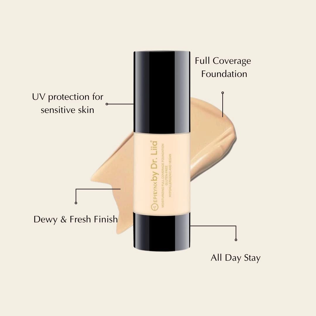 Allergen-Free Moisturizing Full Coverage Foundation I Formulated to Protect and Hydrate I Vegan EpiLynx by Dr. Liia
