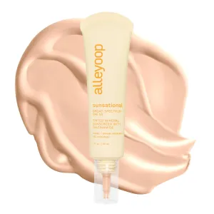 Alleyoop Sunsational Tinted Moisturizer SPF 50 for Face Broad Spectrum – 100% Mineral Face Sunscreen with Jojoba, Hydrating & Soothing Tinted Sunscreen, Vegan & Cruelty-Free (Gleam)