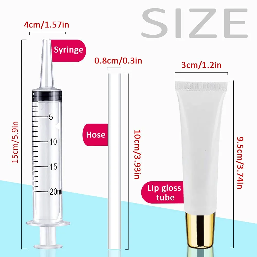 AMORIX 50PCS Lip Gloss Tubes 15ml Gold Cap Lip Gloss Containers Empty Lip Balm Tubes Refillable Cosmetic Squeeze Lipgloss Tubes   2 x 20ml Syringes Tag Labels for DIY Lip Gloss Base Glitter