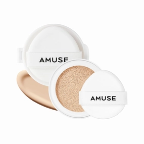 Amuse SEOUL Ceramic Skin Perfector Cushion Foundation Refill 02 HEALTHY | Long-lasting, Lightweight, Semi-matte, Flawless Coverage, Hypoallergenic, Korean Beauty, Vegan, Refill (15g / 0.52 oz.)