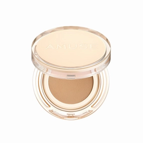 AMUSE Seoul Dew Jelly Vegan Cushion Foundation 04 TAN | dewy, glow, long-lasting, double coverage, clean beauty, lightweight, natural look, foundation for sensitive skin, hydrating cushion