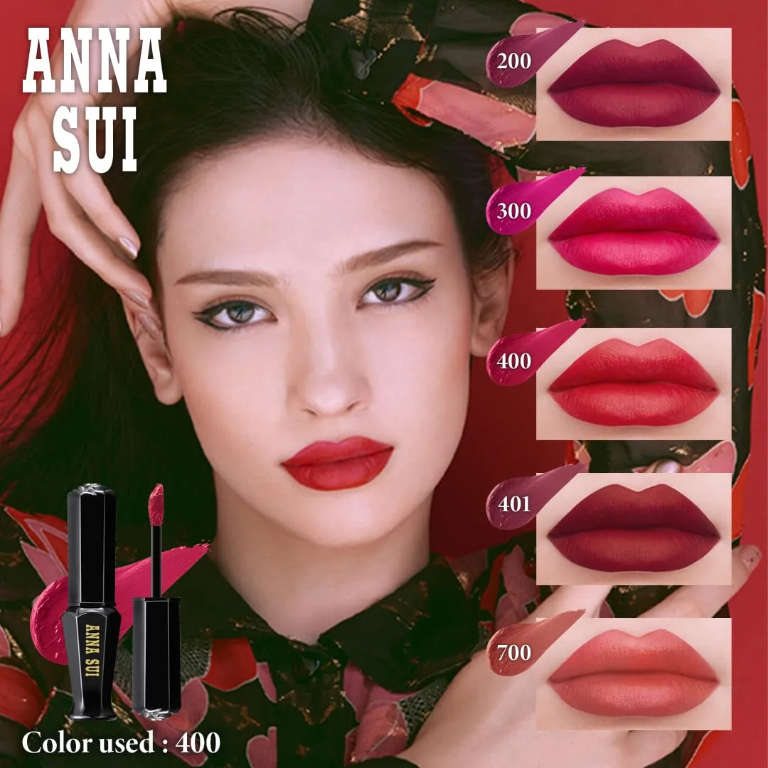 ANNA SUI Ever Lasting Rouge - Matte Finish Lipstick, Vibrant Color, No Smudging, Long-Lasting Wear, 0.24 oz