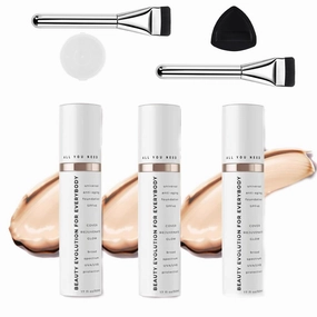 Anti Aging Foundation, Anti Aging Makeup, Universal Tint, Waterproof And Sweat-Proof, Age Defying Serum, Light Sheer Coverage Tinted Face Sunscreen (3Pcs)