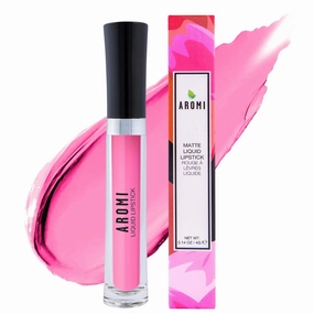 Aromi Matte Liquid Lipstick | Long-lasting, Light Pink Lip Color For Women, Warm Undertones, Baby Pink Shade, Vegan, Long Wear (Cherry Blossom)
