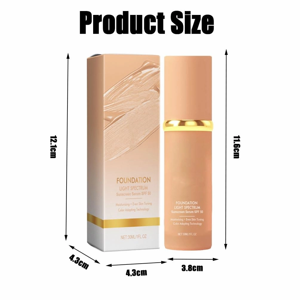 Aufortunate Foundation 4 in 1 - Light Spectrum,Hydrating Color Changing Foundation Light Spectrum,Cabindealer 4 in 1 foundation, Color Changing Foundation (White, 2pcs)