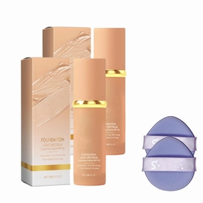 Aufortunate Foundation 4 in 1 - Light Spectrum,Hydrating Color Changing Foundation Light Spectrum,Cabindealer 4 in 1 foundation, Color Changing Foundation (White, 2pcs)