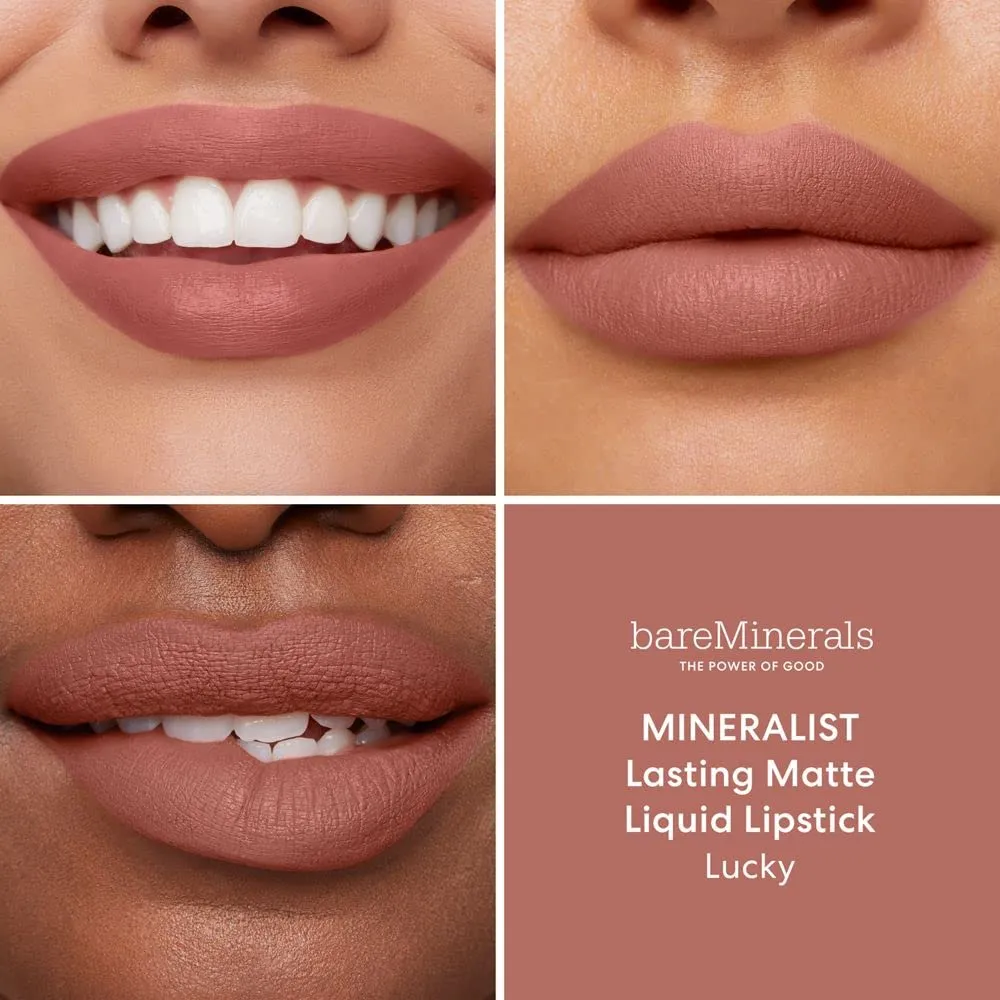 bareMinerals Mineralist Lasting Matte Liquid Lipstick for Women, Velvet Matte Finish, All-Day Wear, Weightless, Non-Drying Formula, Talc-Free Lipstick