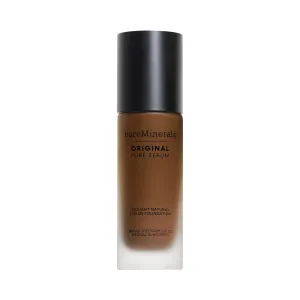bareMinerals Original Pure Serum Radiant Natural Liquid Foundation Mineral SPF 20, Hydrating Skin Tint, Dewy Finish, Lightweight, Medium Coverage, Non-Comedogenic, Vegan