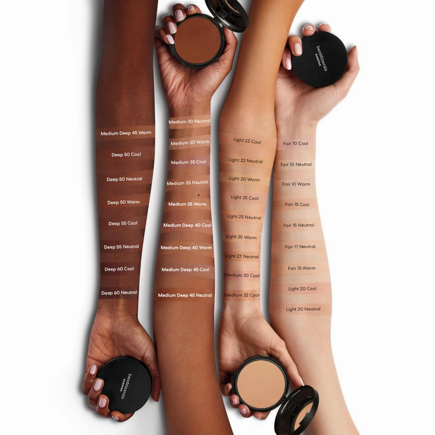 bareMinerals Barepro Skin-Perfecting Powder Foundation, Matte Pressed Powder Foundation Full Coverage with Plant-Based Squalene, Oil Control, Vegan