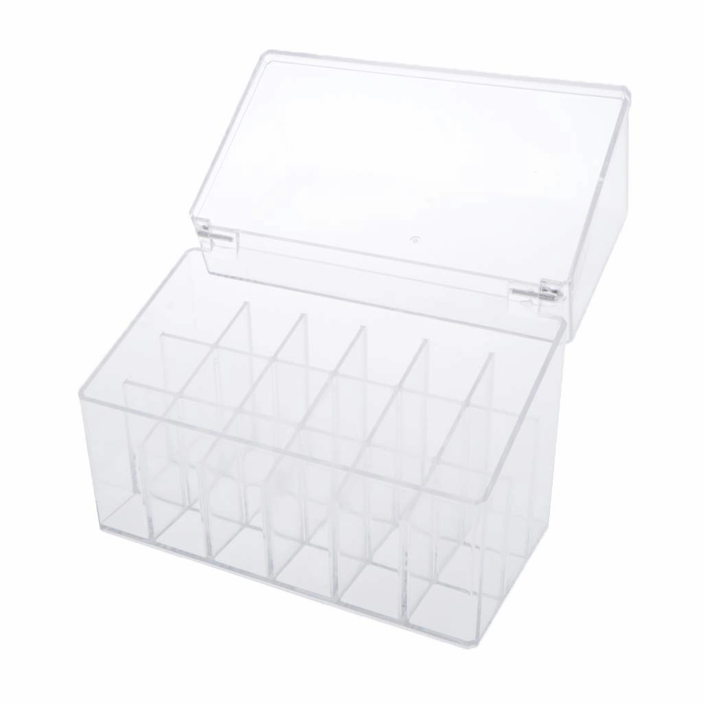barenx New Acrylic Clear Lipstick Lipgloss Organiser W/Lid - 18 Spaces, Clear