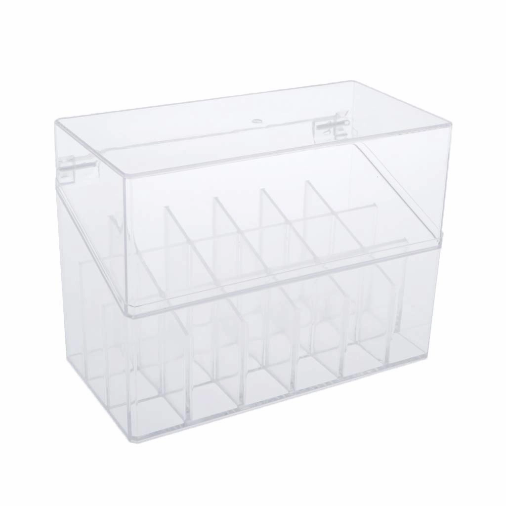 barenx New Acrylic Clear Lipstick Lipgloss Organiser W/Lid - 18 Spaces, Clear