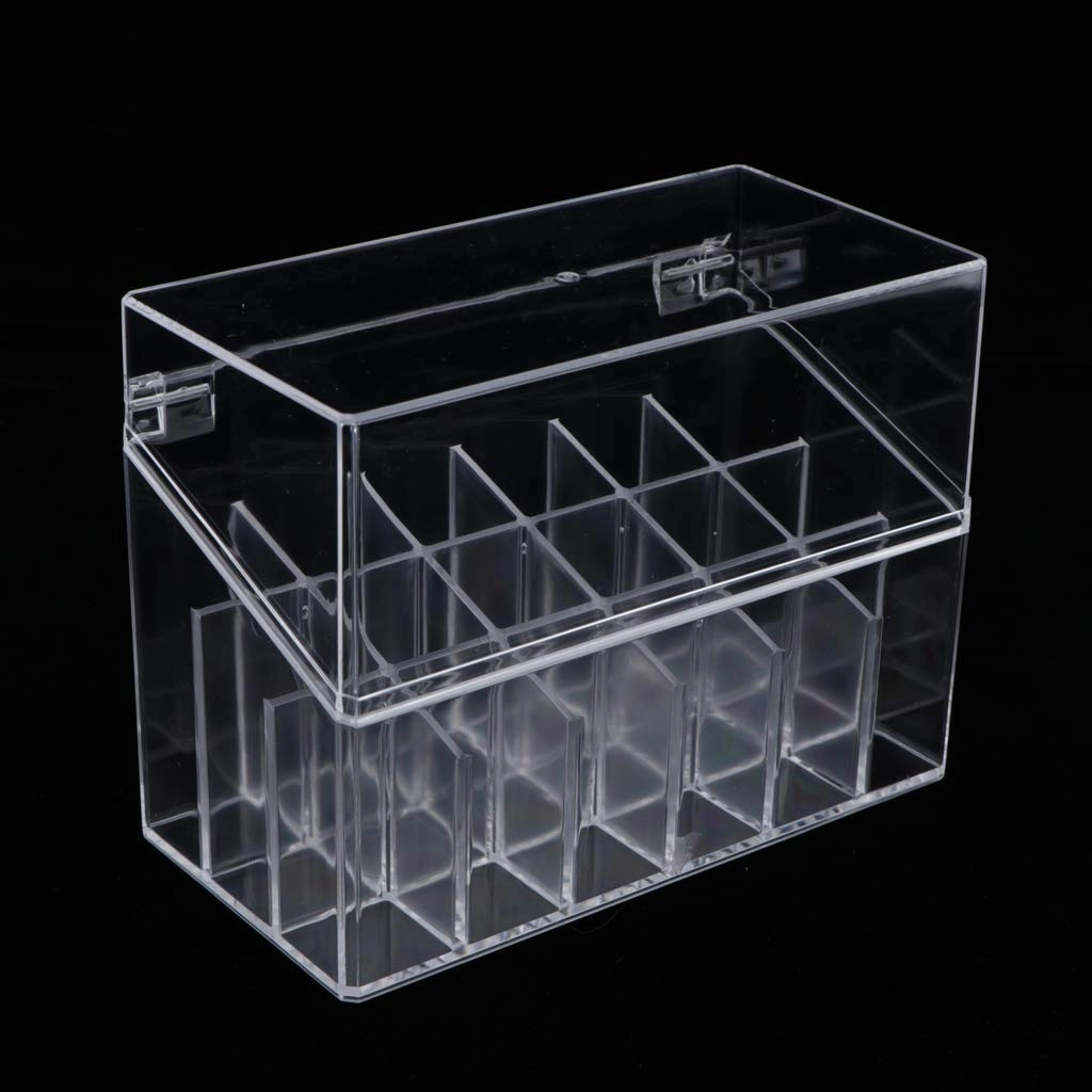 barenx New Acrylic Clear Lipstick Lipgloss Organiser W/Lid - 18 Spaces, Clear