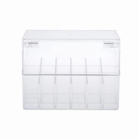 barenx New Acrylic Clear Lipstick Lipgloss Organiser W/Lid - 18 Spaces, Clear