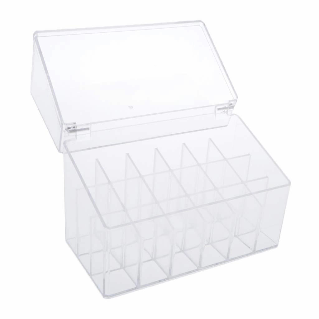 barenx New Acrylic Clear Lipstick Lipgloss Organiser W/Lid - 18 Spaces, Clear