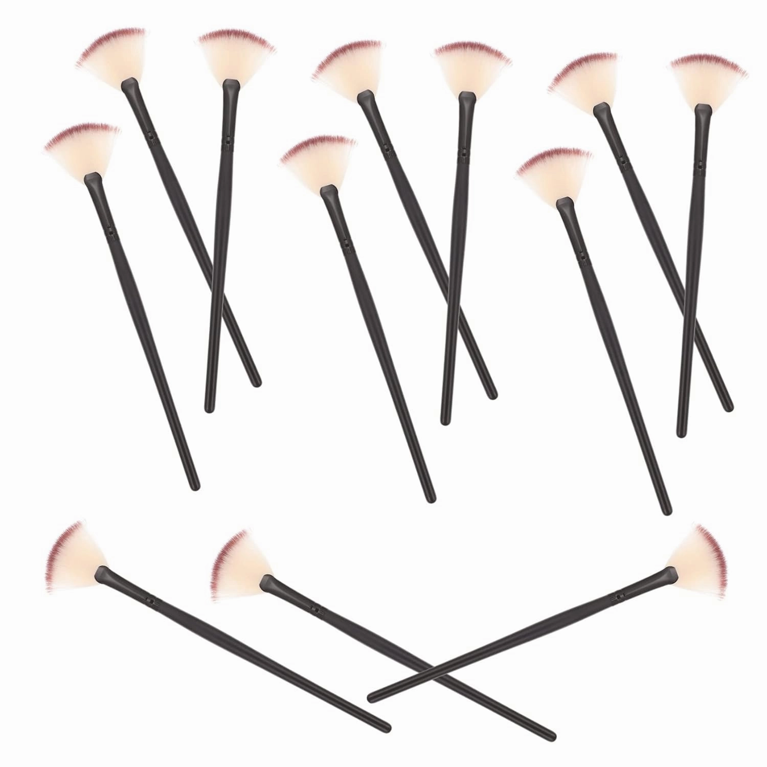 Beaupretty 12Pcs Fan Shaped Facial Mask Applicator Brush for Makeup for Sensitive Skin for Hard to Reach Areas Easy Application of Thin Layers